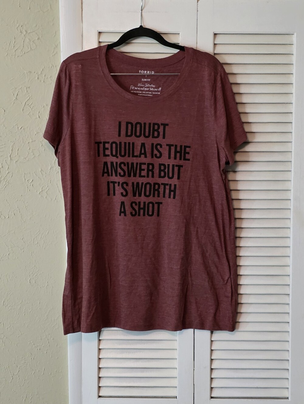 Torrid Worth A Shot Tequila Graphic Tee Madder Brown Size 1 14/16 Plus